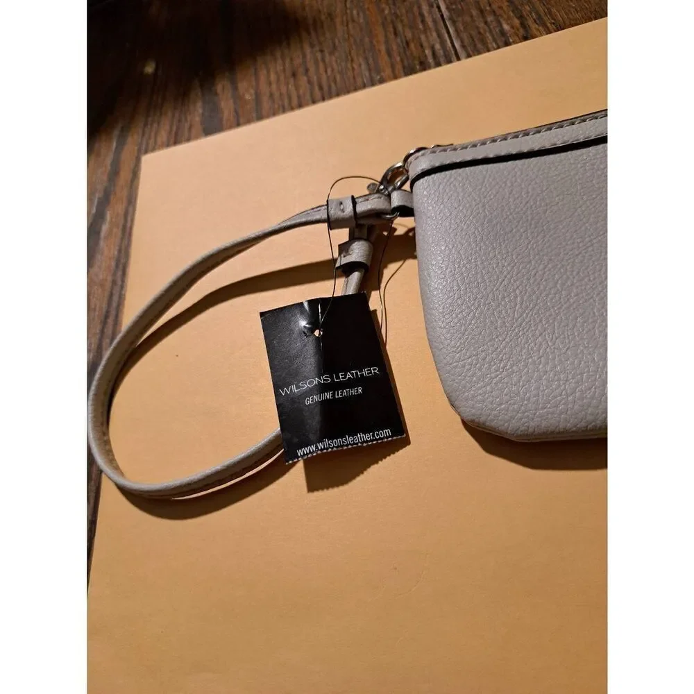 New Wilson Leather W-CASH-WRAP Tan Wristlet Zipper Pouch Bag 67494013 NWT
